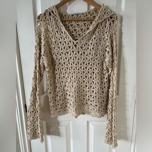 Every Man Jack 🏝️ crochet long sleeve hoodie. Perfect for the beach!